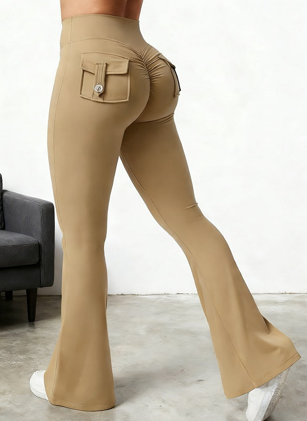 Yoga Fitness Flared Pants With Pockets