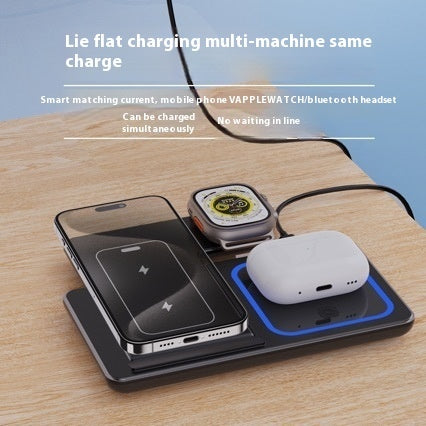 15W 3 In 1 LED Fast Wireless Charger Stand Foldable