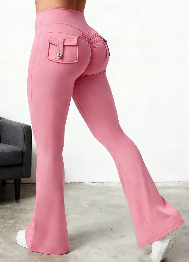 Yoga Fitness Flared Pants With Pockets