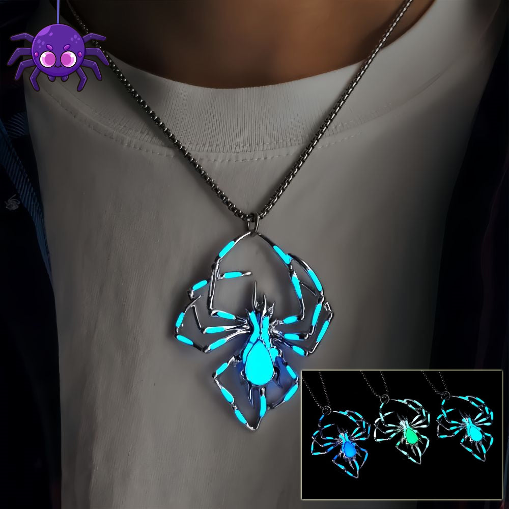 Creative Stereo Luminous Spider Necklace Jewerly Glowing Night
